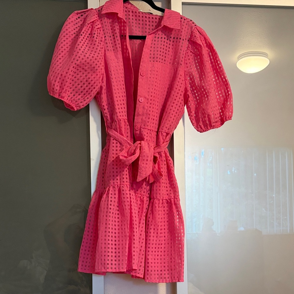 Pink Midi Dress checkered